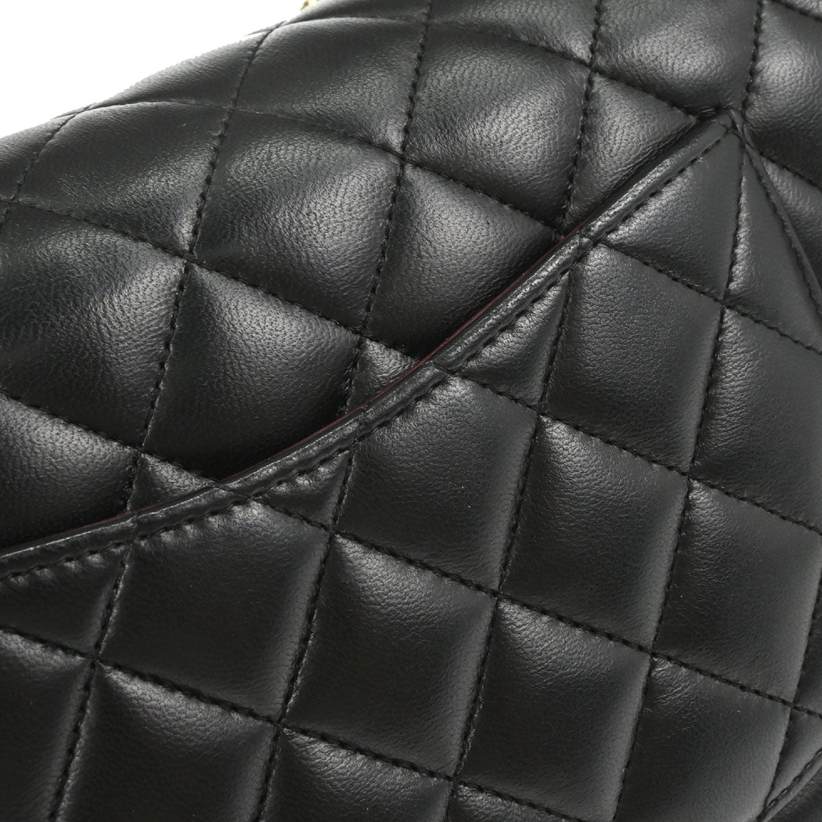 Chanel 2014 Black Lambskin Medium Classic Double Flap Shoulder Bag