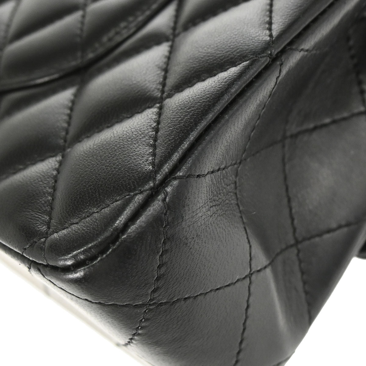 Chanel 2014 Black Lambskin Medium Classic Double Flap Shoulder Bag