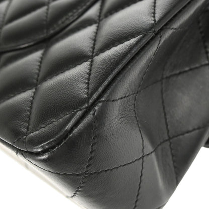 Chanel 2014 Black Lambskin Medium Classic Double Flap Shoulder Bag