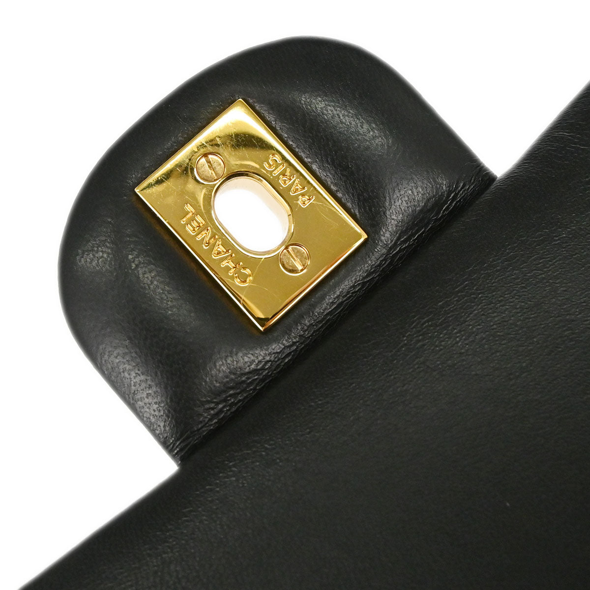 Chanel 2014 Black Lambskin Medium Classic Double Flap Shoulder Bag