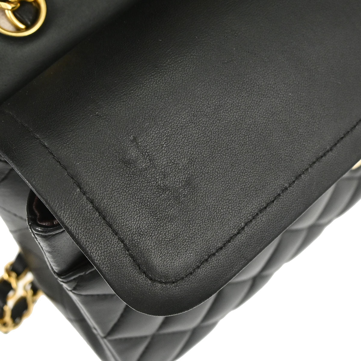 Chanel 2014 Black Lambskin Medium Classic Double Flap Shoulder Bag
