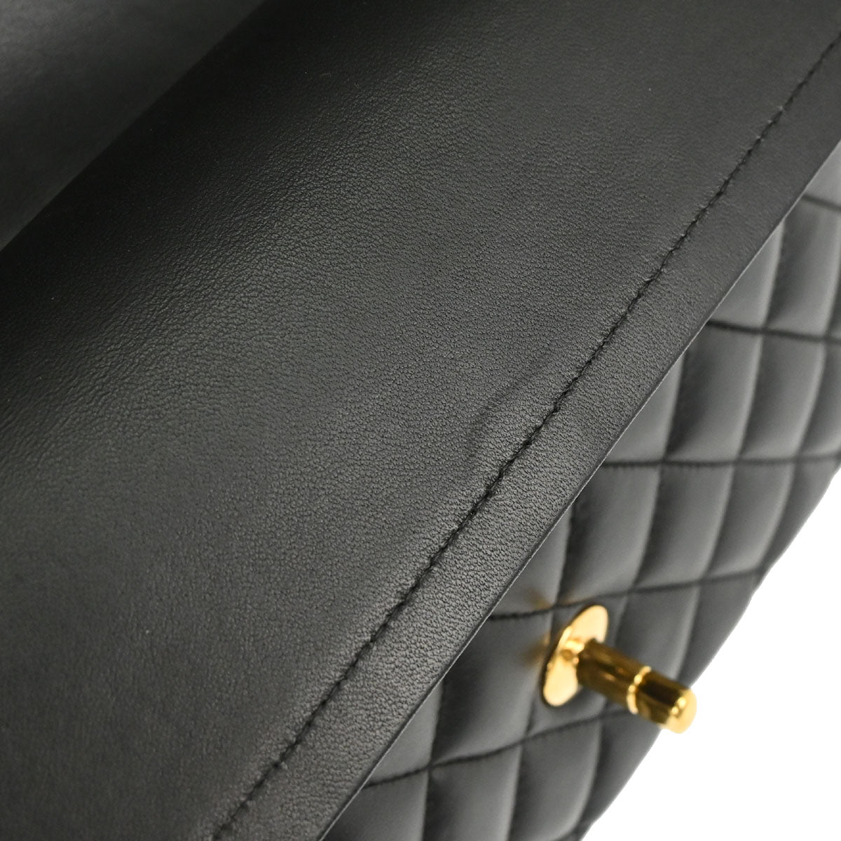 Chanel 2014 Black Lambskin Medium Classic Double Flap Shoulder Bag