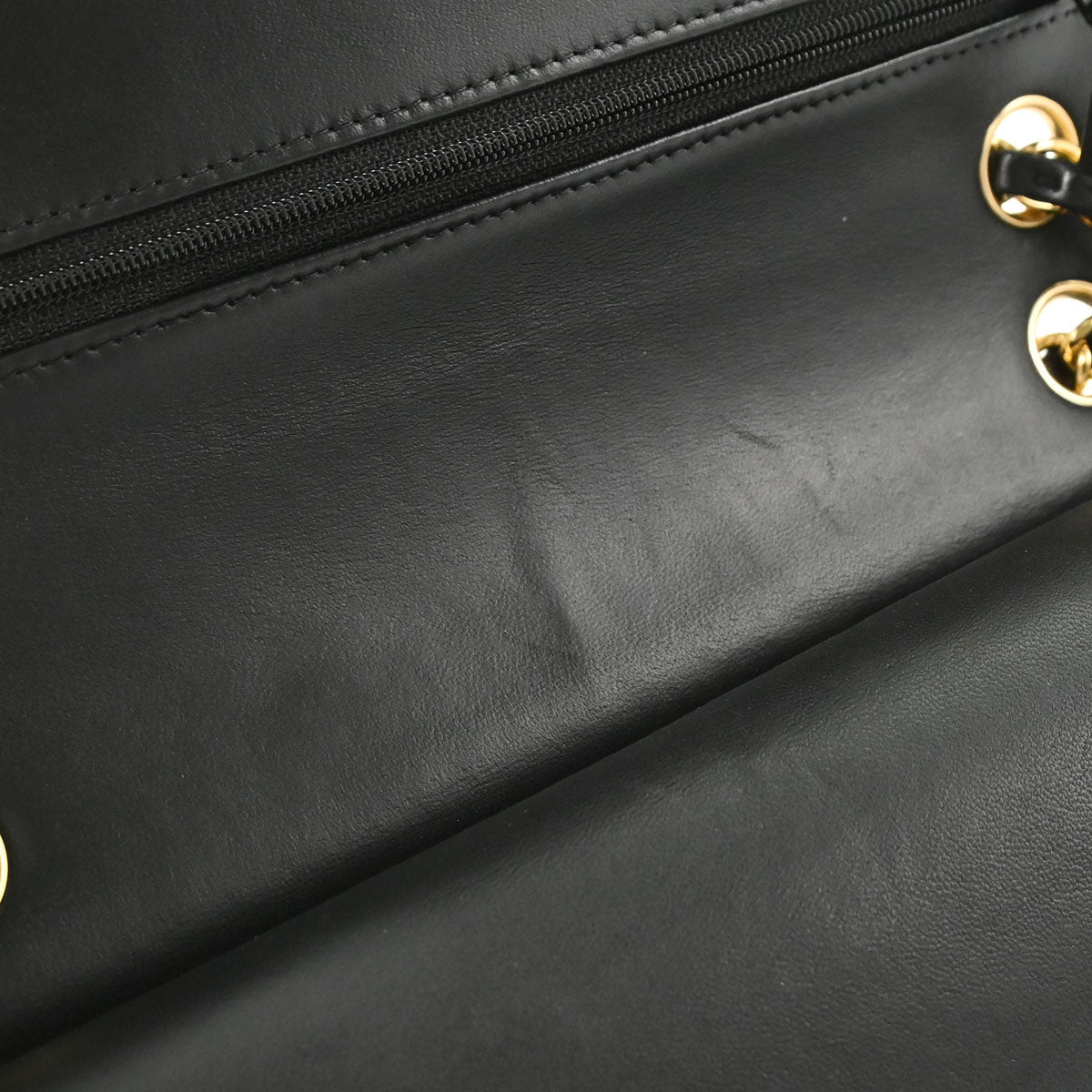 Chanel 2014 Black Lambskin Medium Classic Double Flap Shoulder Bag