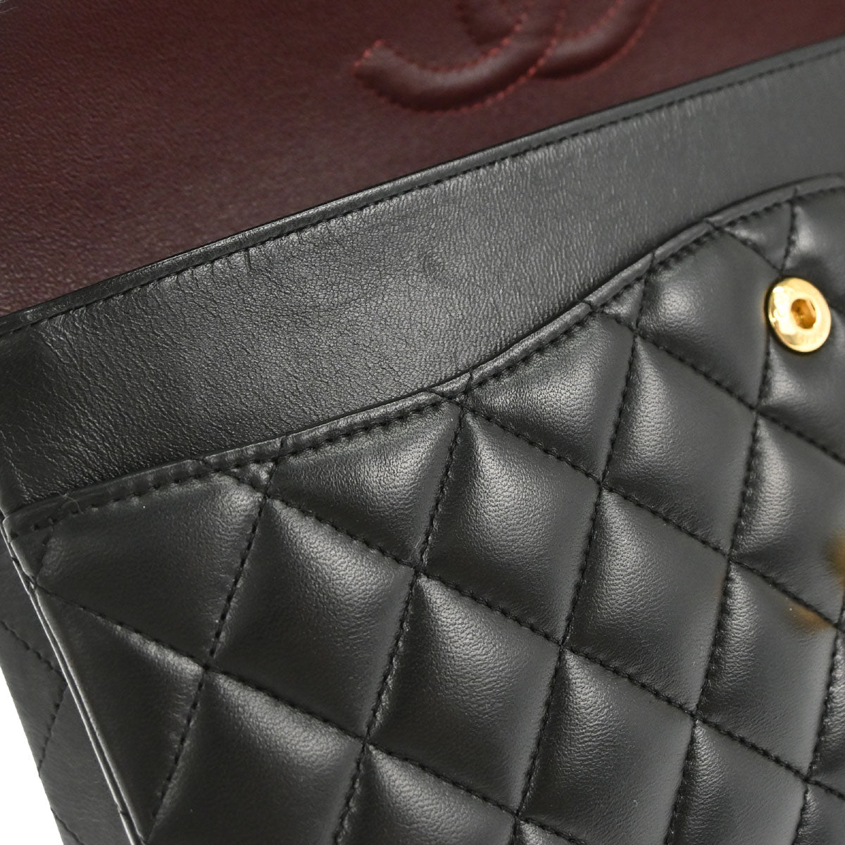 Chanel 2014 Black Lambskin Medium Classic Double Flap Shoulder Bag