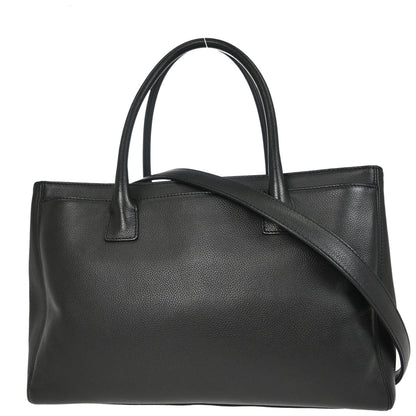 Chanel 2013-2014 Black Calfskin Executive Cerf 2way Shoulder Tote Bag