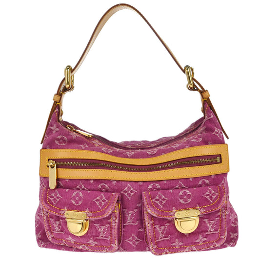 Louis Vuitton Pink Monogram Denim Baggy PM Shoulder Bag M95212