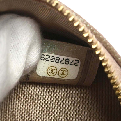 Chanel 2019 Beige Caviar Skin Iridescent Round Shoulder Bag