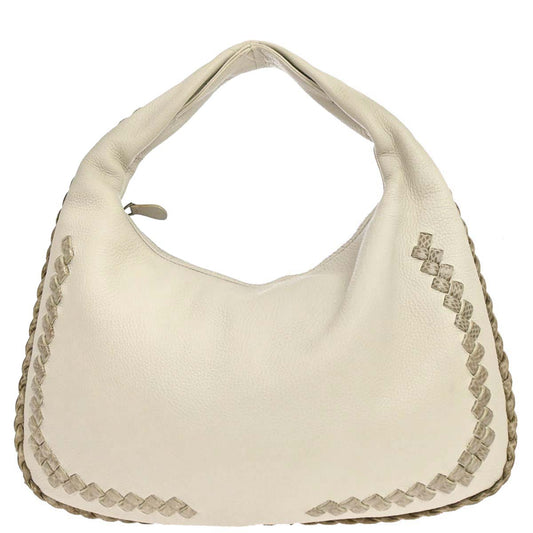 Bottega Veneta * Beige Python Cervo Hobo Handbag