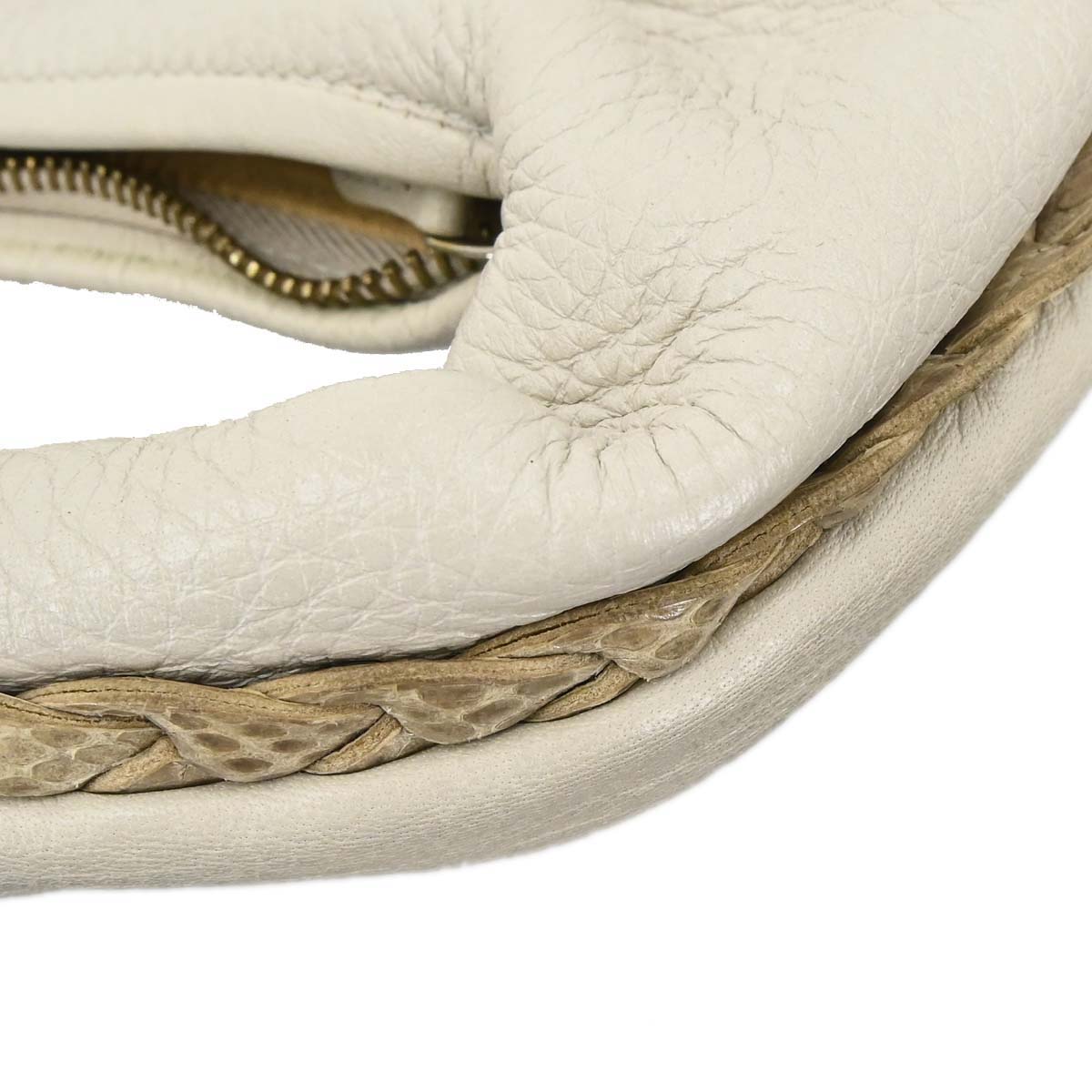 Bottega Veneta * Beige Python Cervo Hobo Handbag