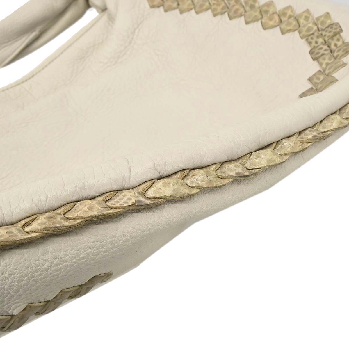 Bottega Veneta * Beige Python Cervo Hobo Handbag