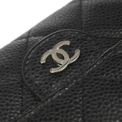 Chanel Black Caviar Skin Pushlock Long Wallet