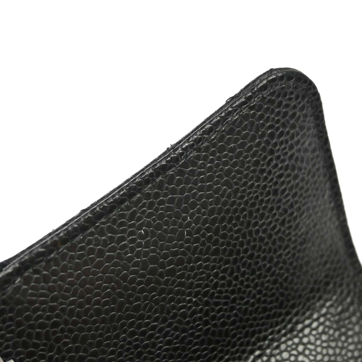 Chanel Black Caviar Skin Pushlock Long Wallet