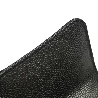 Chanel Black Caviar Skin Pushlock Long Wallet