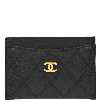 Chanel Black Caviar Skin Cardholder Small Good