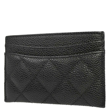 Chanel Black Caviar Skin Cardholder Small Good