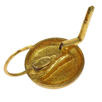 Chanel Button Pierced Earrings Gold 96A