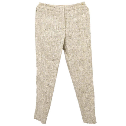 Chanel 2003 Long Pants Tweed Beige #36