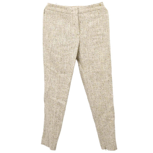 Chanel 2003 Long Pants Tweed Beige #36