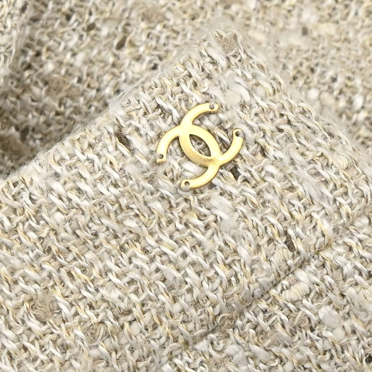 Chanel 2003 Long Pants Tweed Beige #36