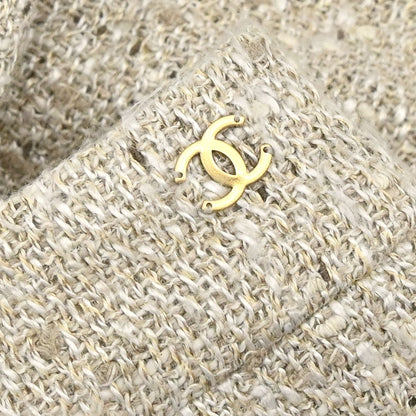 Chanel 2003 Long Pants Tweed Beige #36