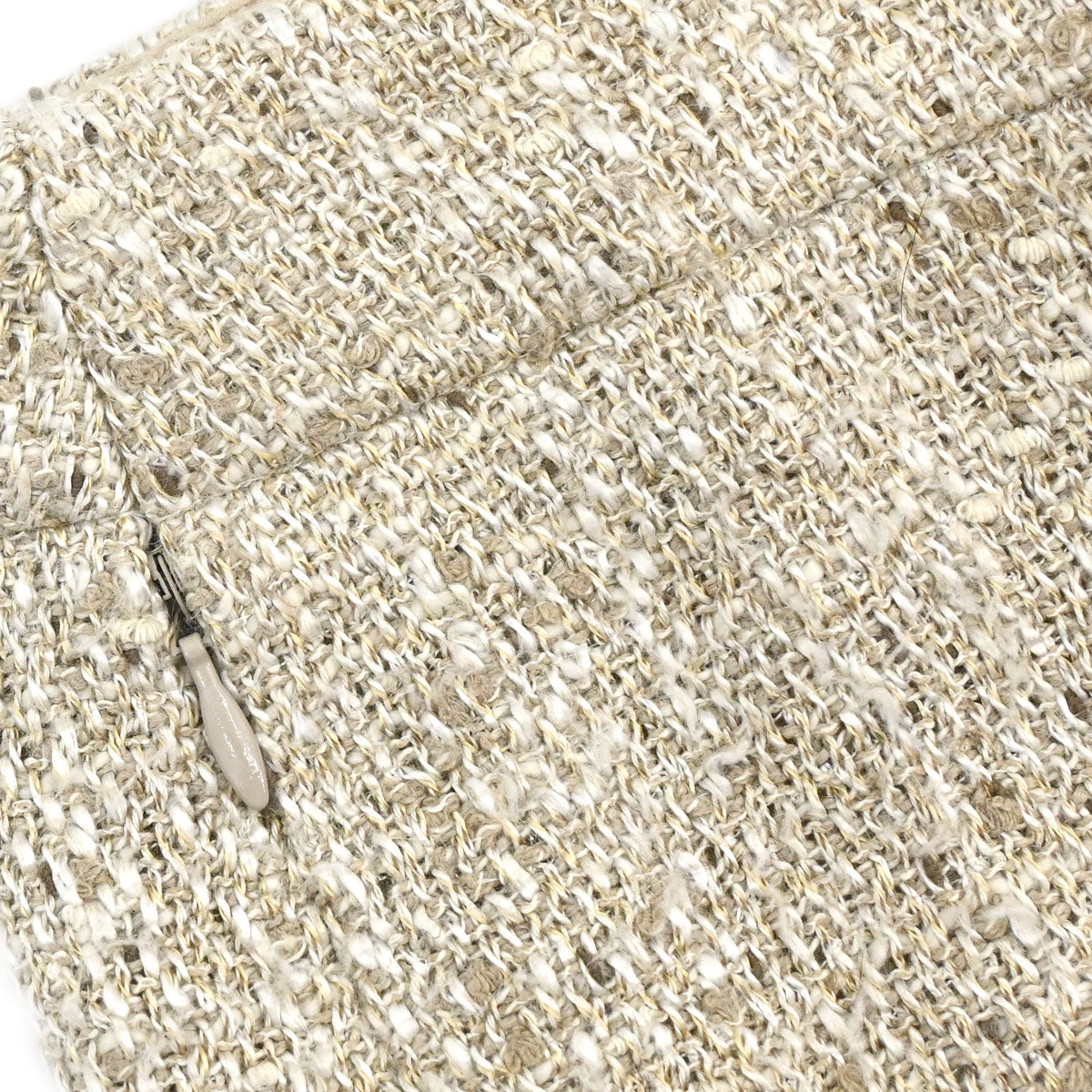 Chanel 2003 Long Pants Tweed Beige #36