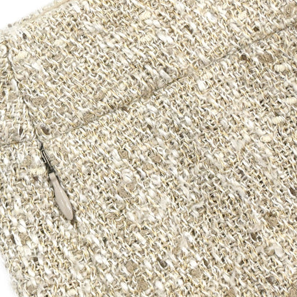 Chanel 2003 Long Pants Tweed Beige #36