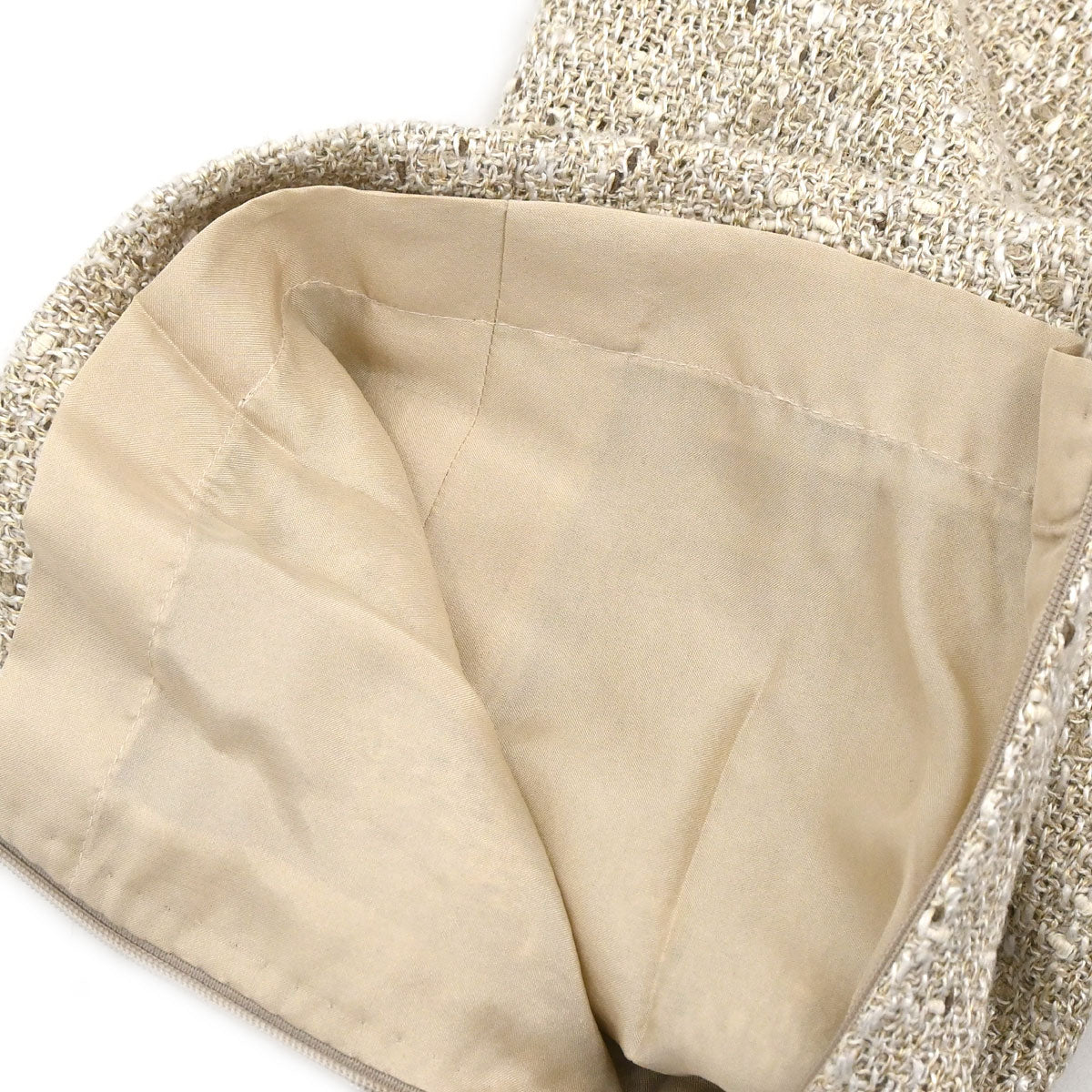 Chanel 2003 Long Pants Tweed Beige #36