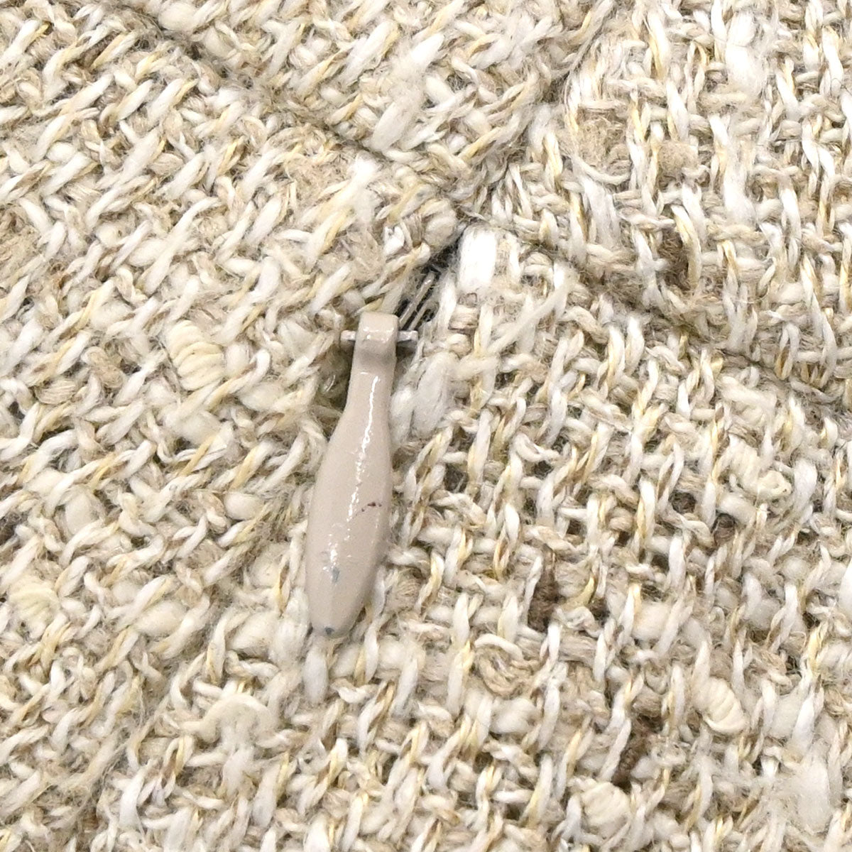 Chanel 2003 Long Pants Tweed Beige #36