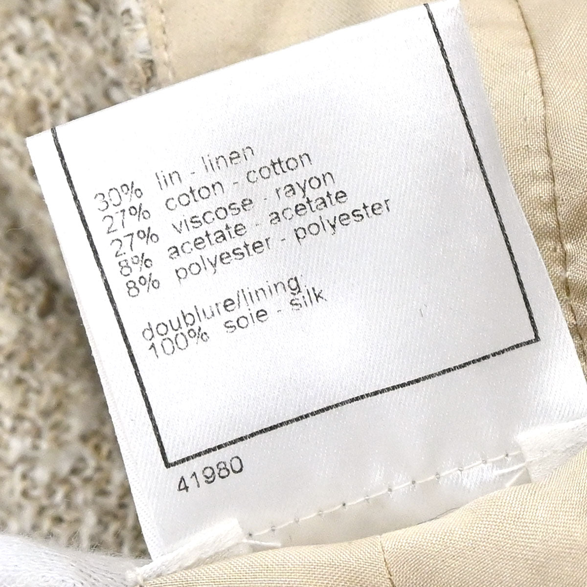 Chanel 2003 Long Pants Tweed Beige #36