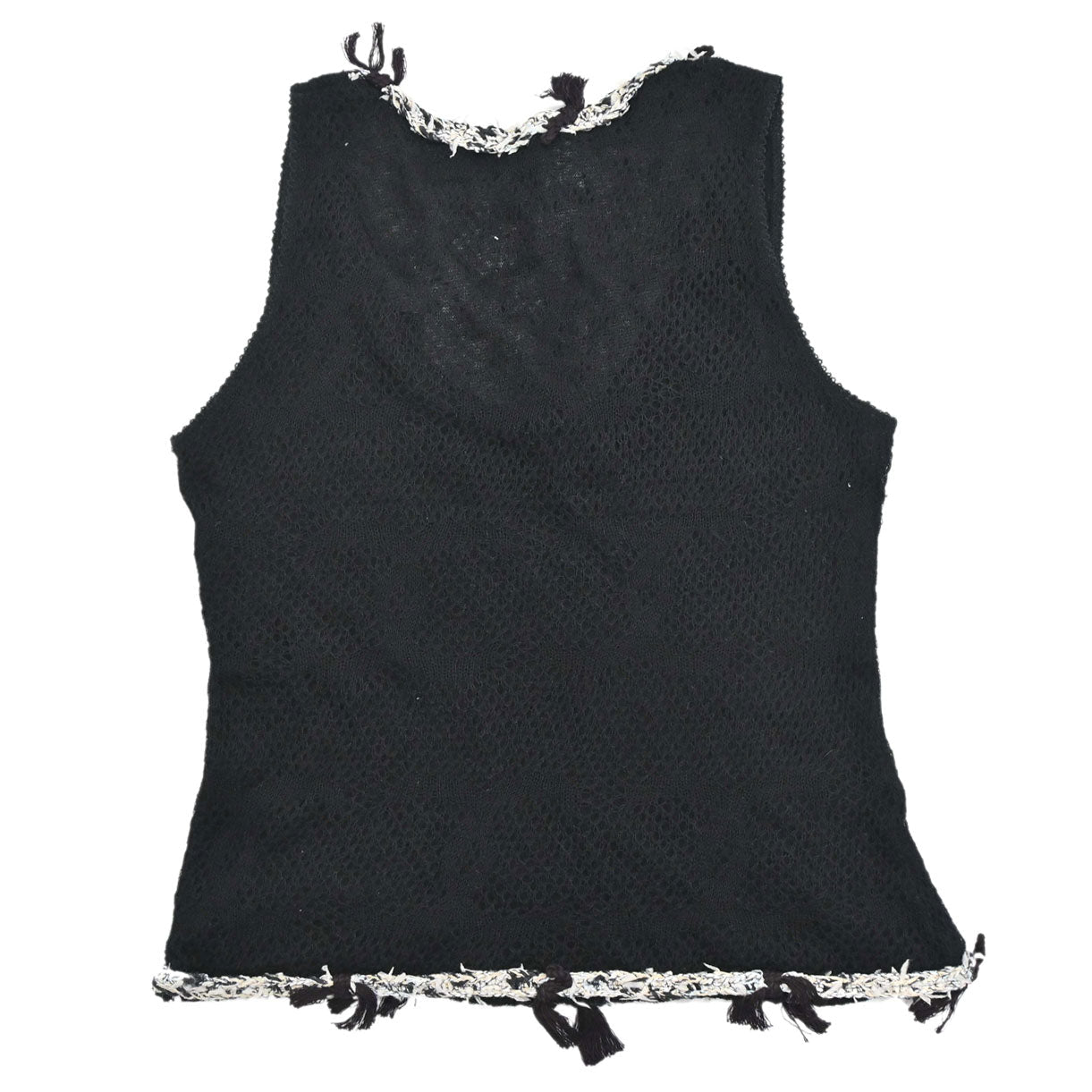 Chanel 2005 Sleeveless Tank Top Knit Black #38