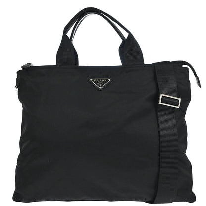 Prada Black Nylon 2way Shoulder Tote Handbag