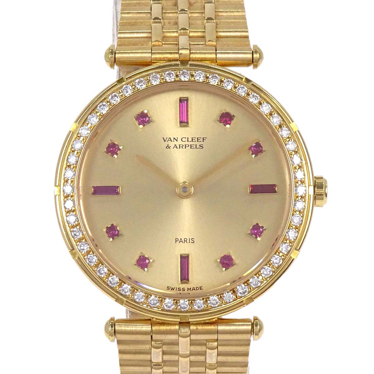 Van Cleef & Arpels Sport 30mm Ref.14302B1 Quartz Watch 18KYG Ruby
