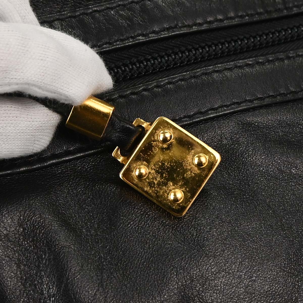 Loewe Black Lambskin Duffle Handbag