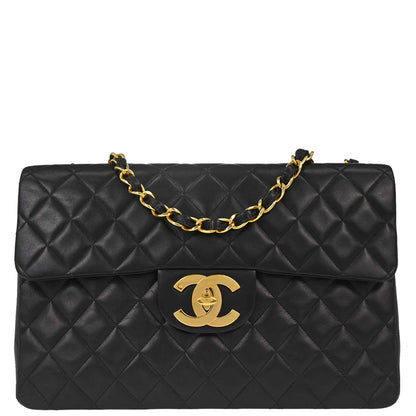 Chanel Black Lambskin Maxi Classic Flap Shoulder Bag