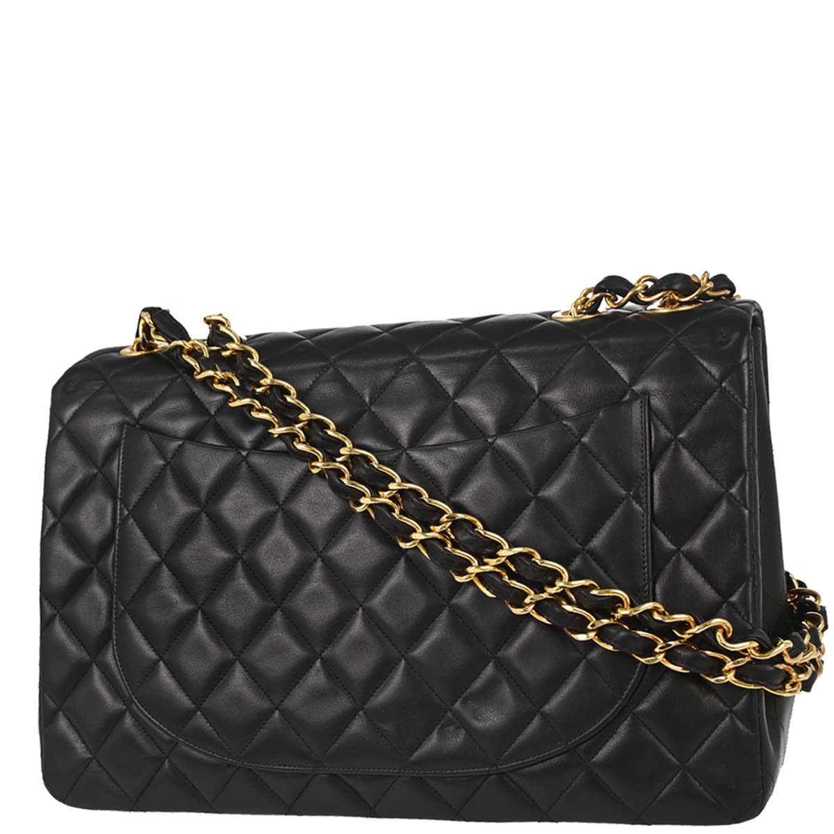 Chanel Black Lambskin Maxi Classic Flap Shoulder Bag