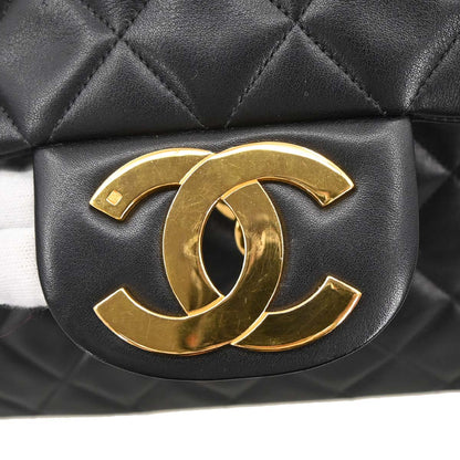 Chanel Black Lambskin Maxi Classic Flap Shoulder Bag