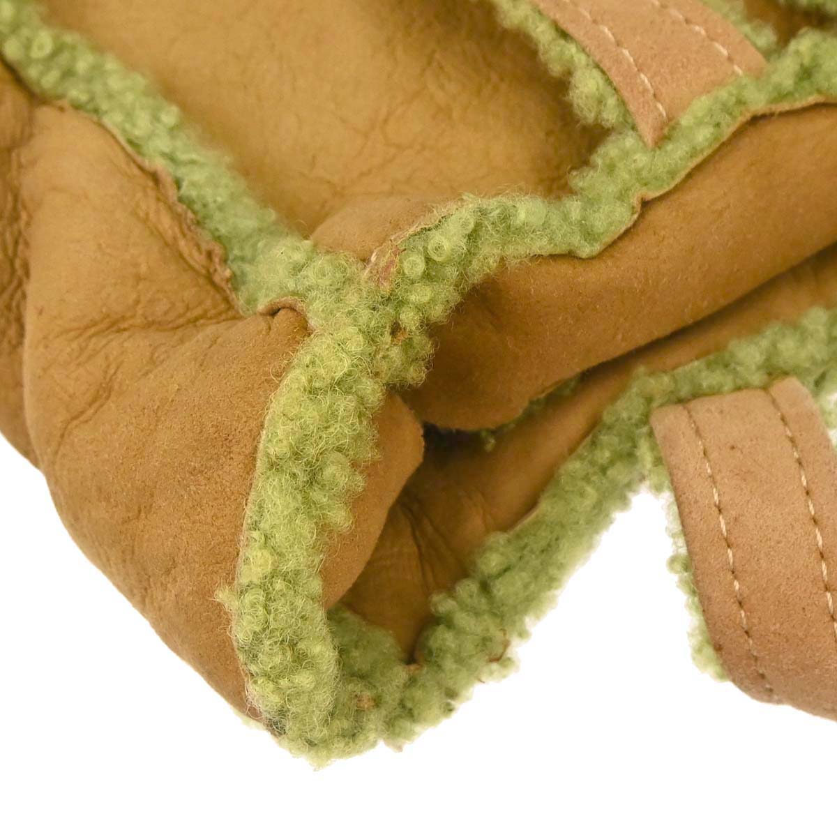 Chanel Brown Green Mouton Tote Handbag