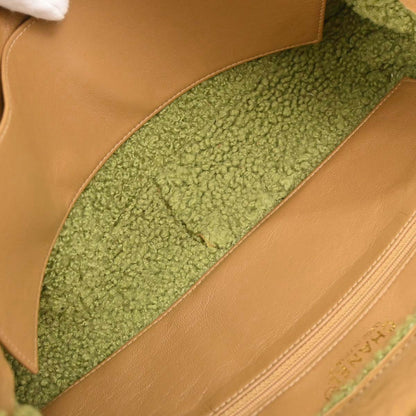 Chanel Brown Green Mouton Tote Handbag