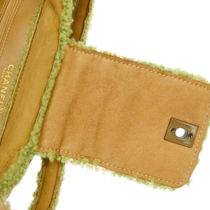 Chanel Brown Green Mouton Tote Handbag