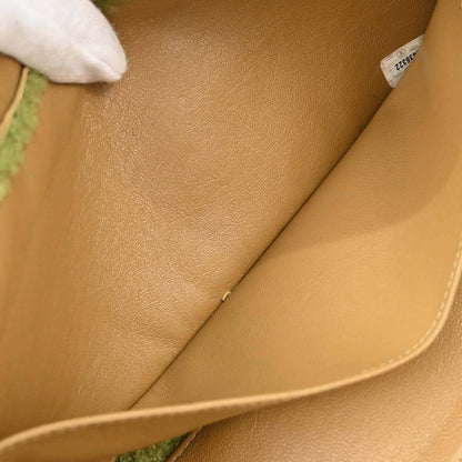 Chanel Brown Green Mouton Tote Handbag