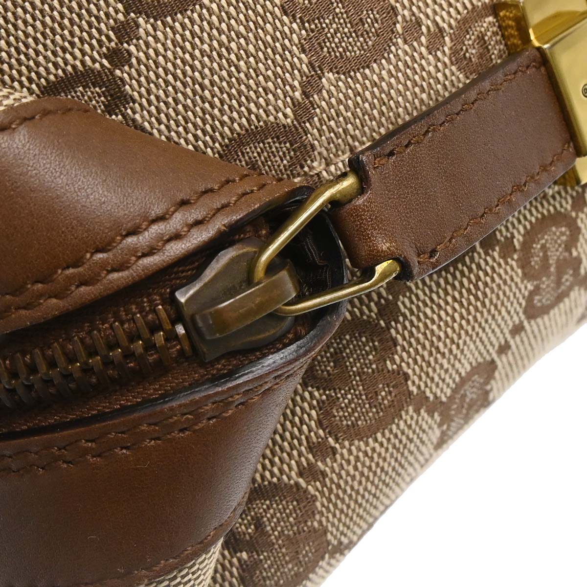Gucci Beige Brown Canvas GG Handbag