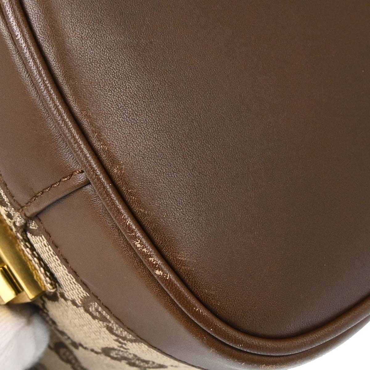 Gucci Beige Brown Canvas GG Handbag