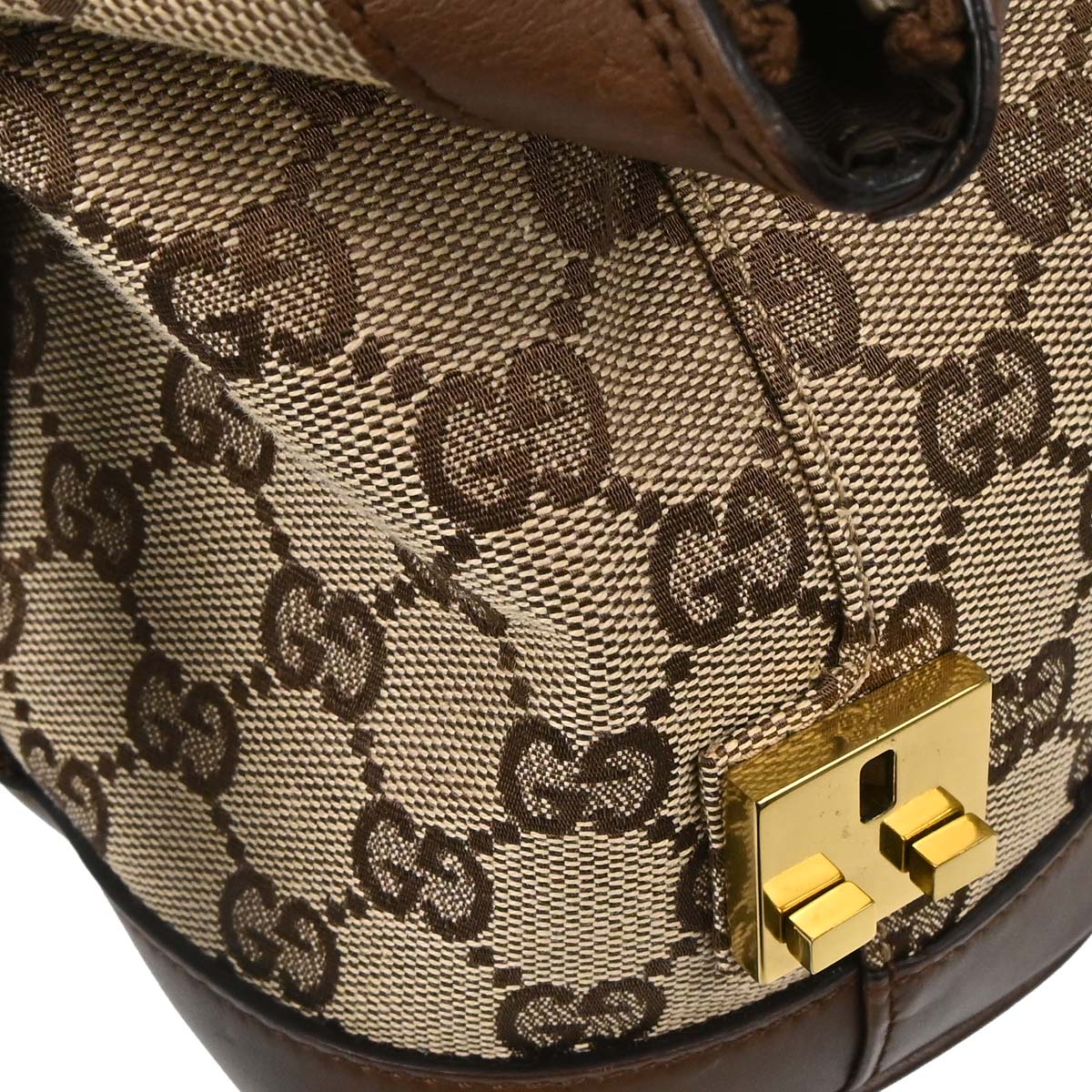 Gucci Beige Brown Canvas GG Handbag