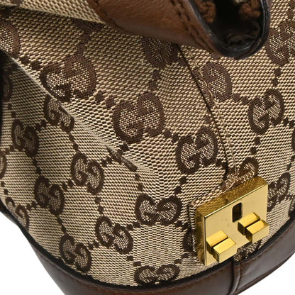 Gucci Beige Brown Canvas GG Handbag