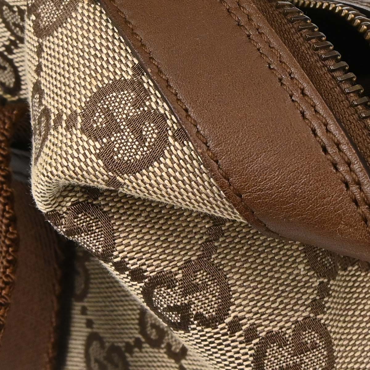 Gucci Beige Brown Canvas GG Handbag