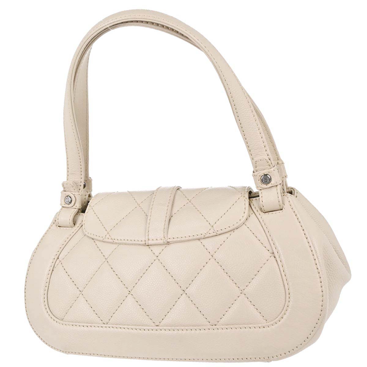 Chanel Ivory Caviar Mademoiselle Lock Handbag