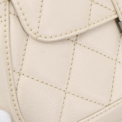 Chanel Ivory Caviar Mademoiselle Lock Handbag