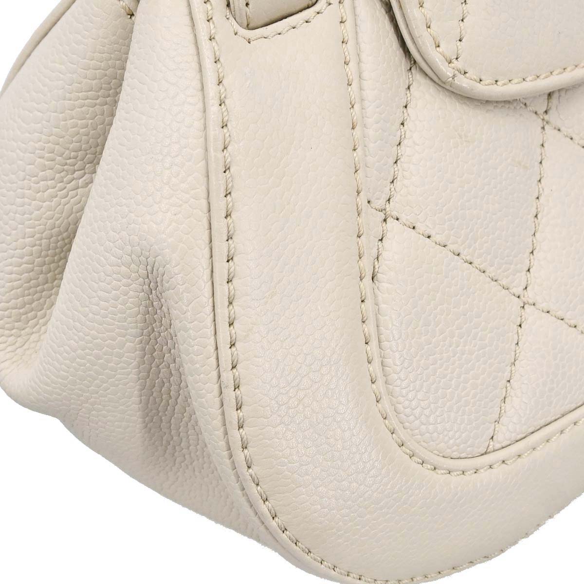 Chanel Ivory Caviar Mademoiselle Lock Handbag