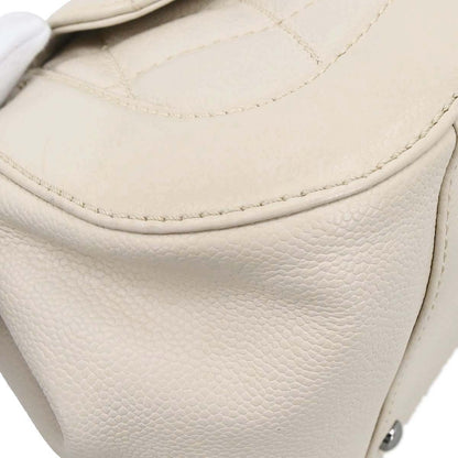 Chanel Ivory Caviar Mademoiselle Lock Handbag