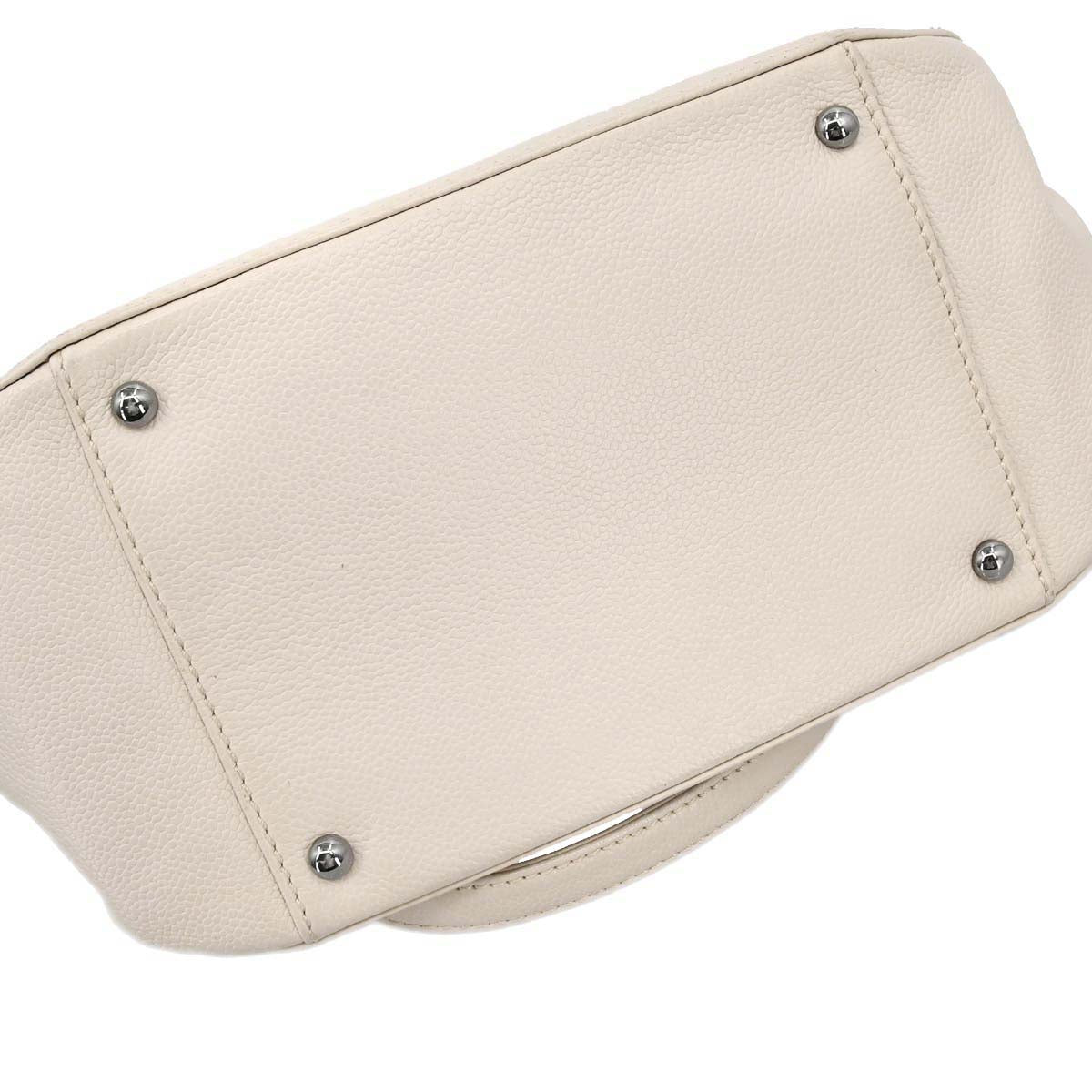 Chanel Ivory Caviar Mademoiselle Lock Handbag